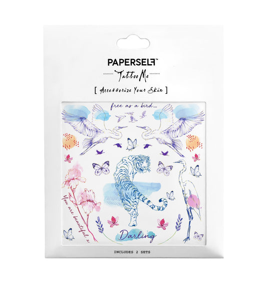 Tiger and Crane Temporary Tattoo
