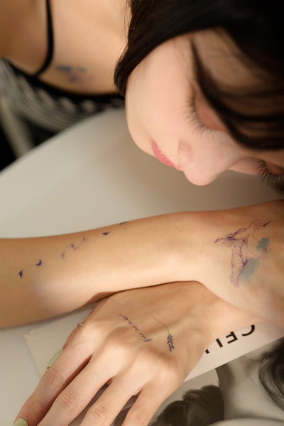 Tiger and Crane Temporary Tattoo