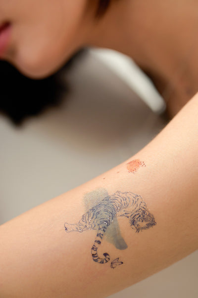 Tiger and Crane Temporary Tattoo