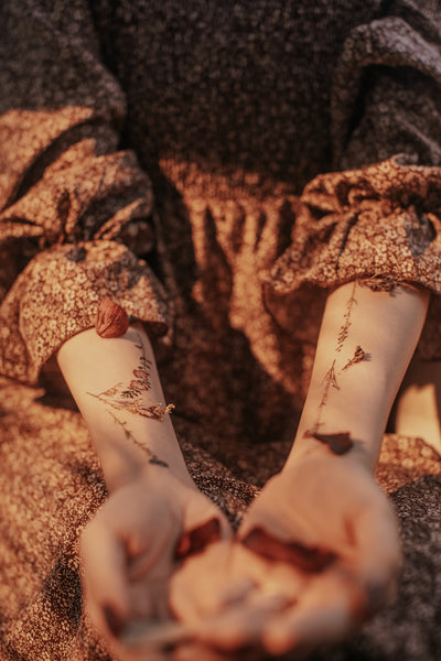 Vintage Flowers Temporary Tattoo