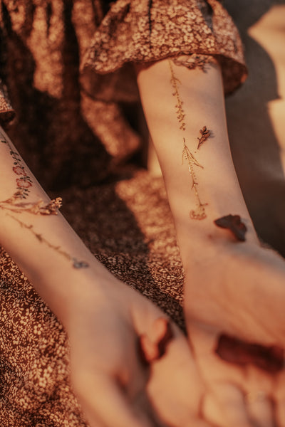 Vintage Flowers Temporary Tattoo