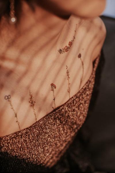 Vintage Flowers Temporary Tattoo
