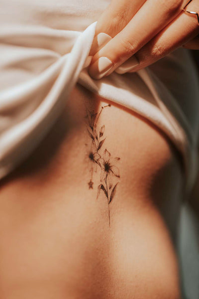 Geometric Flowers 3 Temporary Tattoo