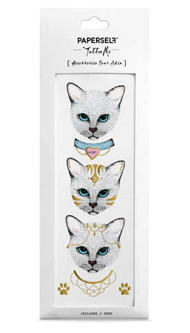 Meow Cat Temporary tattoo PAPERSELF