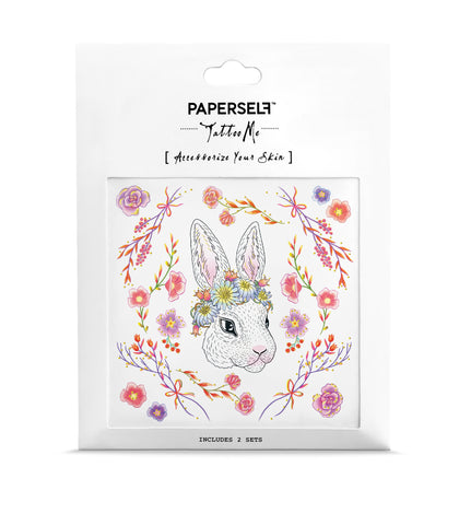 Rabbit In The Garden Temporary Tattoo