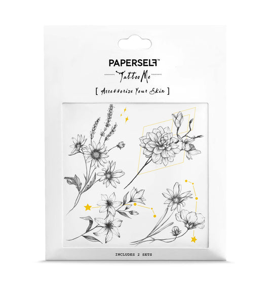 Geometric Flowers 3 Temporary Tattoo