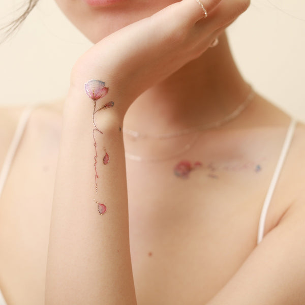 Flower Script Temporary Tattoo