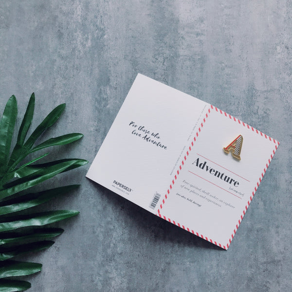 adventure gift card and pin badge