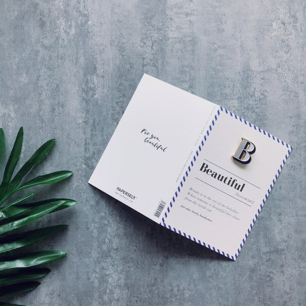 alphabet pin and greeting card gift