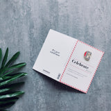 letter pin and celebrate card