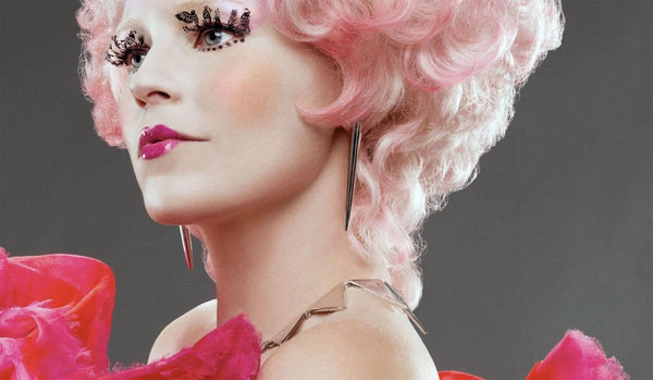 Effie Trinket Hunger Games makeup look and lashes by paperself