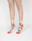 Flower Garden Sheer Socks – Yellow Cuff