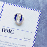 letter O pin brooch