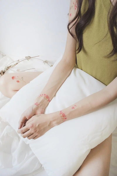 Orange Flowers Temporary Tattoo
