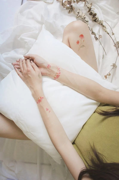 Orange Flowers Temporary Tattoo