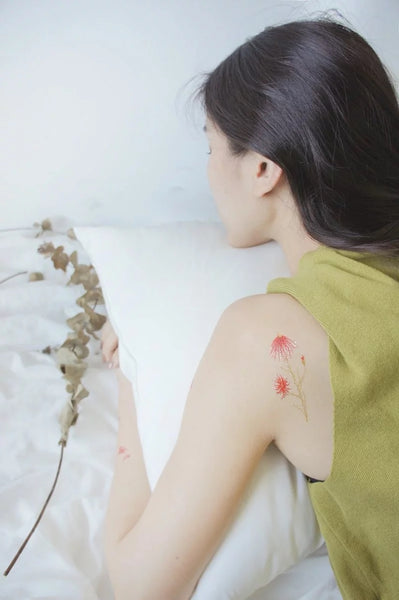 Orange Flowers Temporary Tattoo