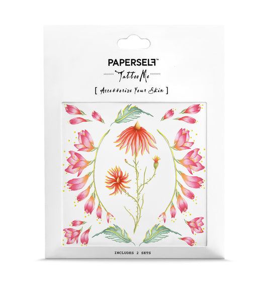 Orange Flowers Temporary Tattoo