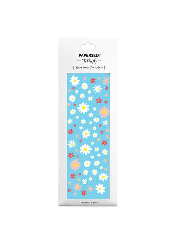 hippie daisy white flower temporary tattoo