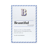 letter b pin badge and beautiful greeting card