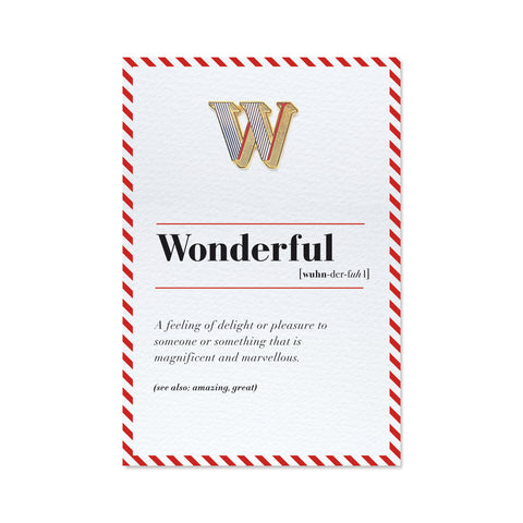 letter w pin and personal card gift