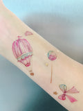 hot air balloon pastel temporary tattoo
