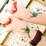 paperself watercolour hummingbird temporary tattoo