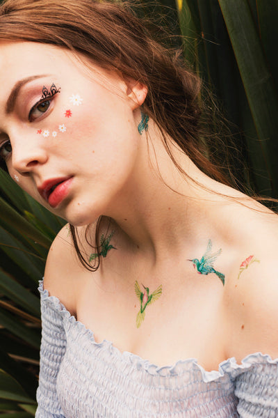 hummingbird temporary tattoo by paperself