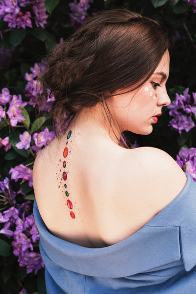 planets metallic temporary tattoo