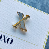 unique enamel pin brooch for alphabet letter X