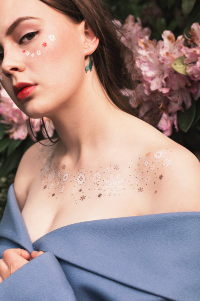 white snowflake frozen temporary tattoo