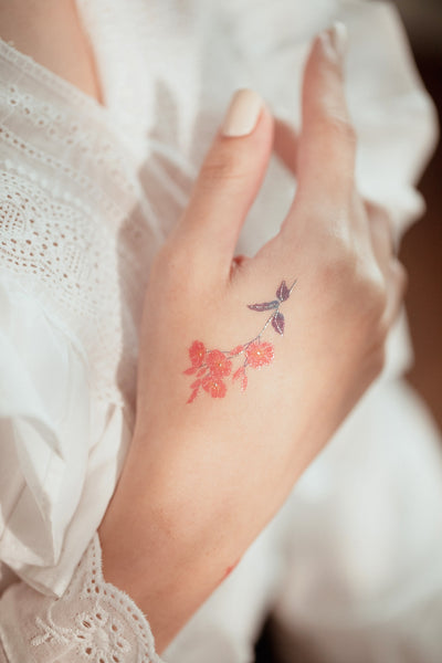 Month Flowers Temporary Tattoo