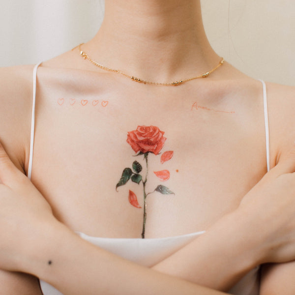 English Rose Temporary Tattoo