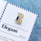 alphabet varsity letter E enamel pin badge