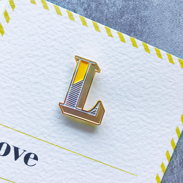 l for love pin brooch