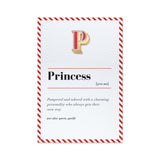 princess greeting card and pin
