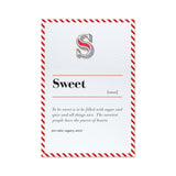 s letter enamel pin and greeting card