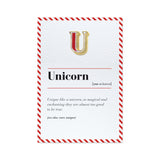 u is for unicorn card and pin