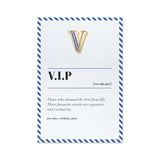 funny vip greeting card with pin