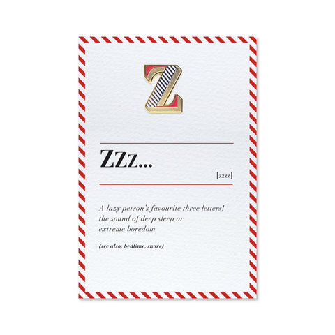 letter z enamel pin and greeting card