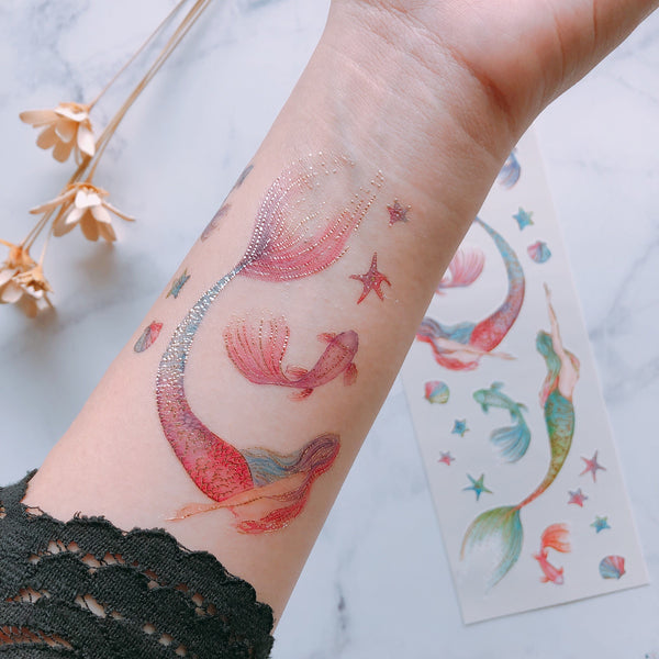 mermaid temporary tattoo