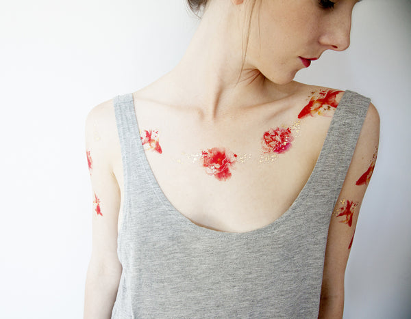 Secret Garden Floral Temporary tattoos PAPERSELF