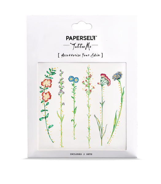 vintage flowers temporary tattoo paperself