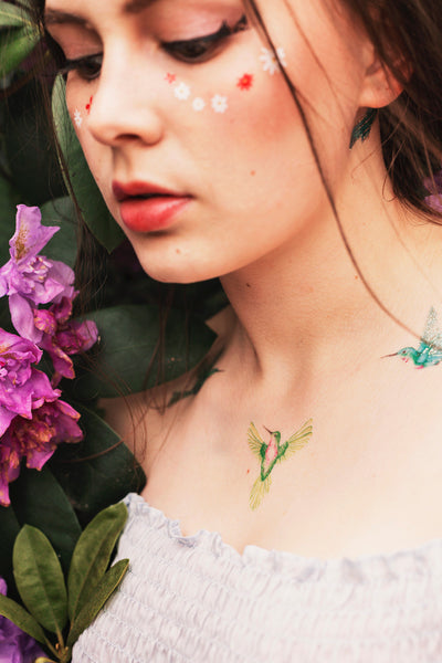 hummingbird temporary tattoo by paperself