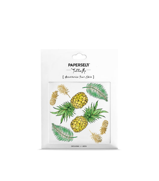 pineapple metallic temporary tattoo for festivals paperself