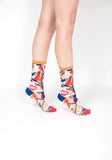 Parrot Sheer Socks – Yellow Cuff