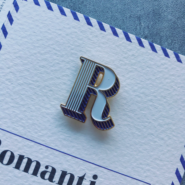 luxury alphabet letter enamel pin brooch