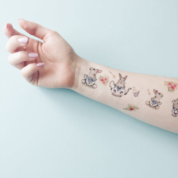 Rabbit Tea Party Temporary tattoo PAPERSELF