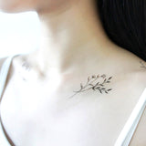 Black Flowers 2 Temporary Tattoo