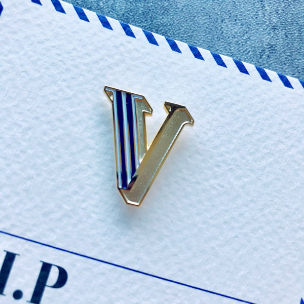 enamel alphabet letter pin badge