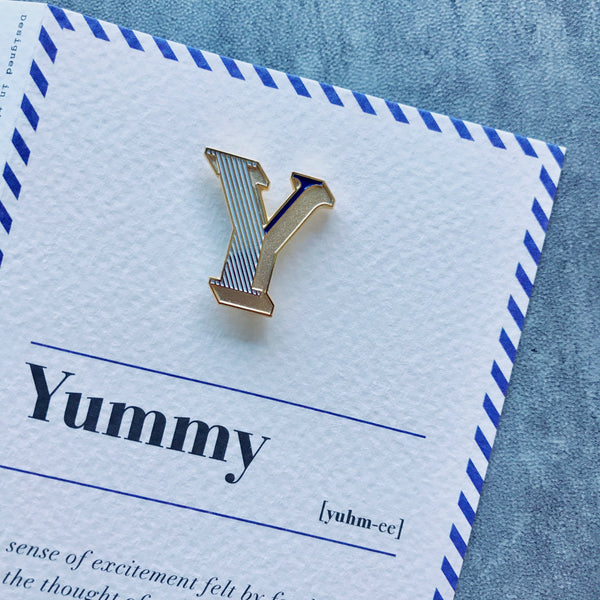 alphabet letter y enamel pin brooch